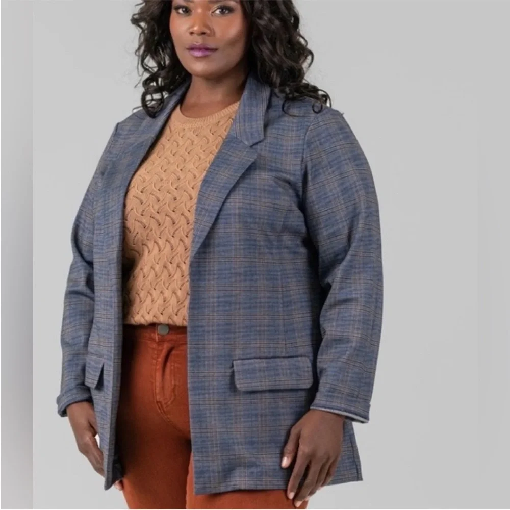 liverpool jayson boyfriend blazer blue khaki 1x‎ Women’s NWT